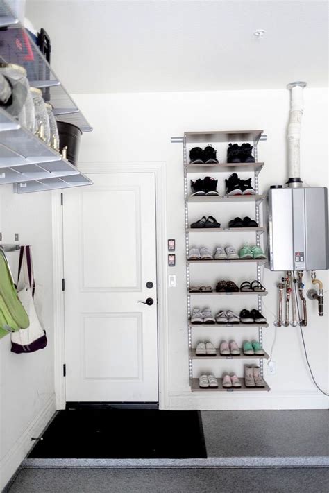 wall mounted garage shoe storage.